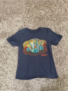 Ariat Navy Tee with Colorful Cactus Graphic